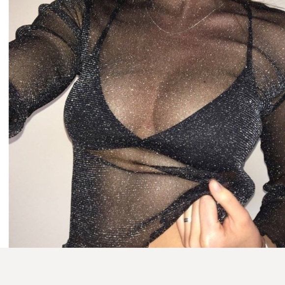 Urban Outfitters Tops - Sparkle sheer long sleeve